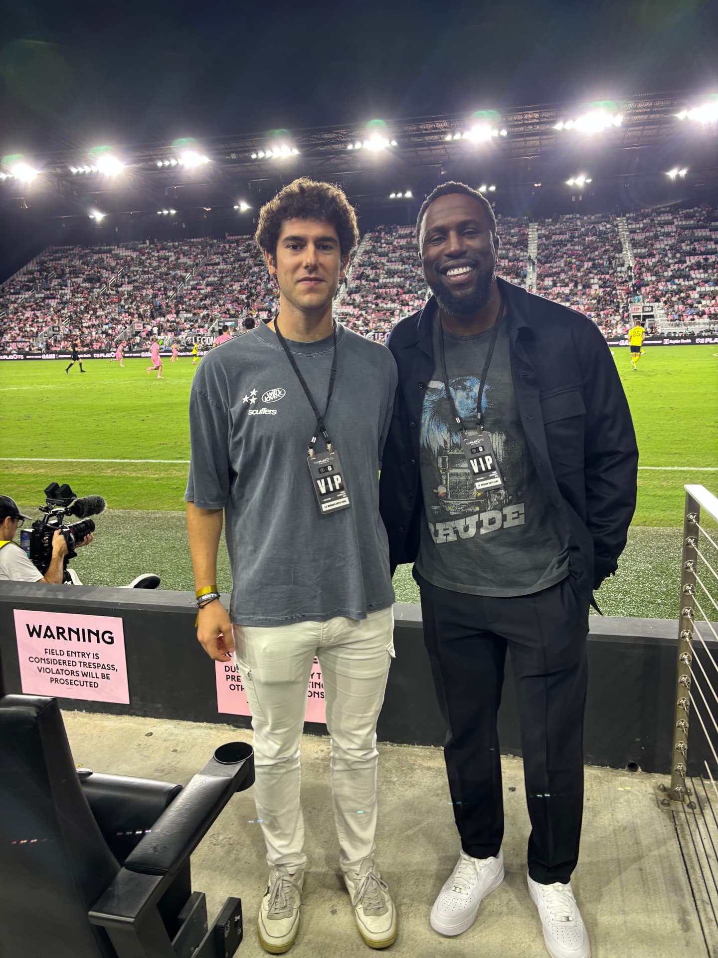 Pitchside at an Inter Miami playoff match