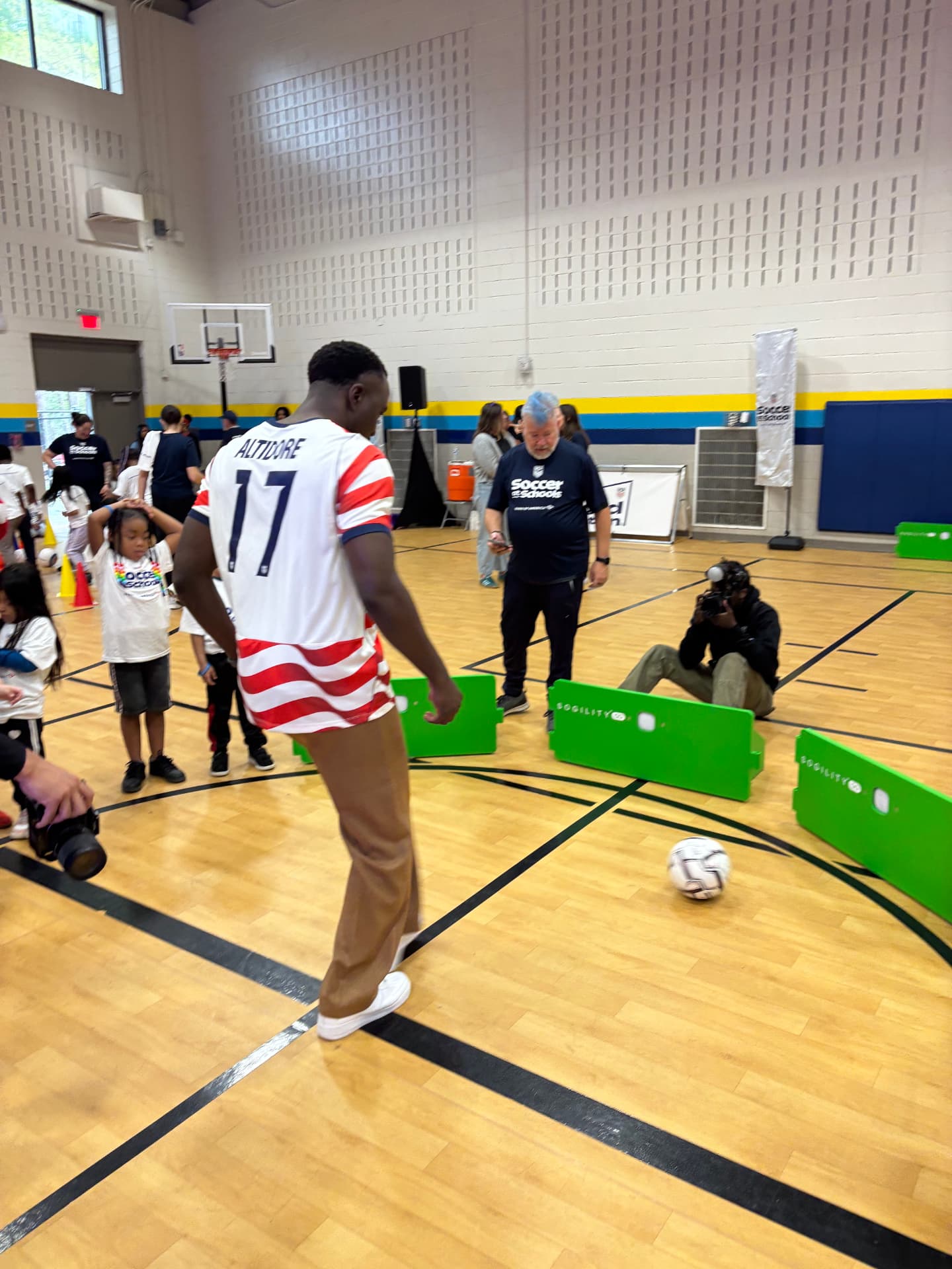 Soccer for Schools clinic running SogilityGO units