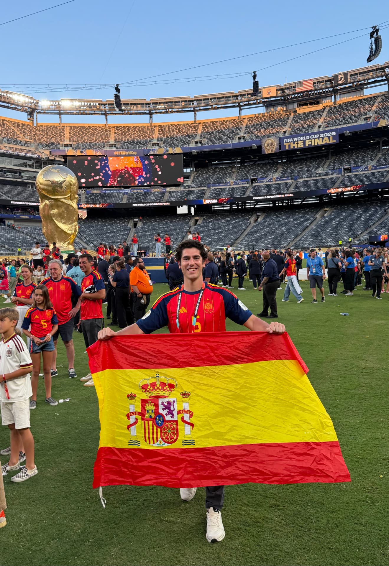 On the pitch after the FIFA World Cup 2026 Final in New Jersey